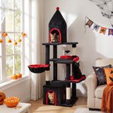 Tangkula Gothic Cat Tree 63 Inch Tall Halloween Cat Tower