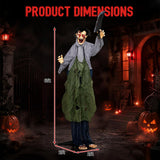 Tangkula Halloween Animated Standing Zombie Holding Knife with Glowing Eyes