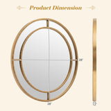 Tangkula 28" Gold Round Wall Mirror | Circle Decorative Modern with Beaded Frame for Living Room
