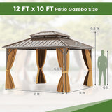 Tangkula 12x16 FT Hardtop Gazebo for Patio Garden Deck Lawn Backyard