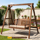 Tangkula 880lbs A-Frame Wood Porch Swing Frame