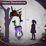 Tangkula 6.2 FT Halloween Hanging Inflatable Witch & Black Cat Decorations