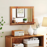 Tangkula Farmhouse Wall Mirror with Shelf