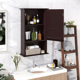 Tangkula Medicine Cabinet, Wall Mounted Bathroom Cabinet Single Door Wooden