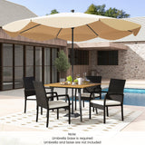Tangkula 5 Pieces Patio PE Wicker Dining Set, Outdoor Dining Table and Chairs with Cushions