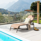 Tangkula Patio Lounge Chair, Outdoor Chaise Lounge with 5-Level Adjustable Backrest