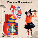 Tangkula 5 Ft Halloween Inflatable Clown, Blow up Circus Clown Box