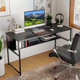 Tangkula 55 inch Computer Desk with Power Outlets & USB Ports