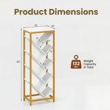 Tangkula 9-Tier Freestanding Narrow Corner Tree Bookshelf for Books