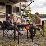 Tangkula 2 FT Folding Camping Table w/Robust Aluminum Build & Large Storage Net