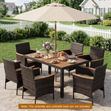 Tangkula 7 Pieces Outdoor Dining Set for Backyard