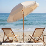 Tangkula 6 FT Tassel Market Table Umbrella with Push Button Tilt