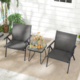 Tangkula Patio Chairs with Breathable Mesh Fabric and Metal Frame