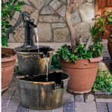 Tangkula 2-Tier Water Fountain Outdoor for Garden Patio Backyard, Plastic