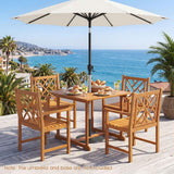 Tangkula 5 Pieces Acacia Wood Patio Dining Set for 4