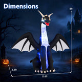 Tangkula 8 FT Tall Halloween Inflatables Ice Dragon Outdoor Decoration