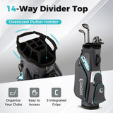 Tangkula Golf Cart Bag with 14-Way Divider Top
