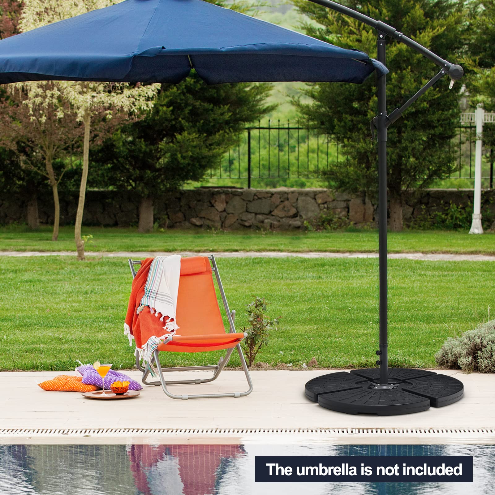 4 Pieces Outdoor Cantilever Offset Patio Umbrella Base - 38
