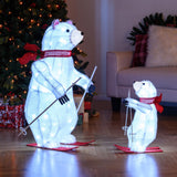 Tangkula 2-Piece Lighted Polar Bear Christmas Decorations