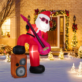 Tangkula 8.4 ft Inflatable Santa Claus Playing Guitar for Christmas