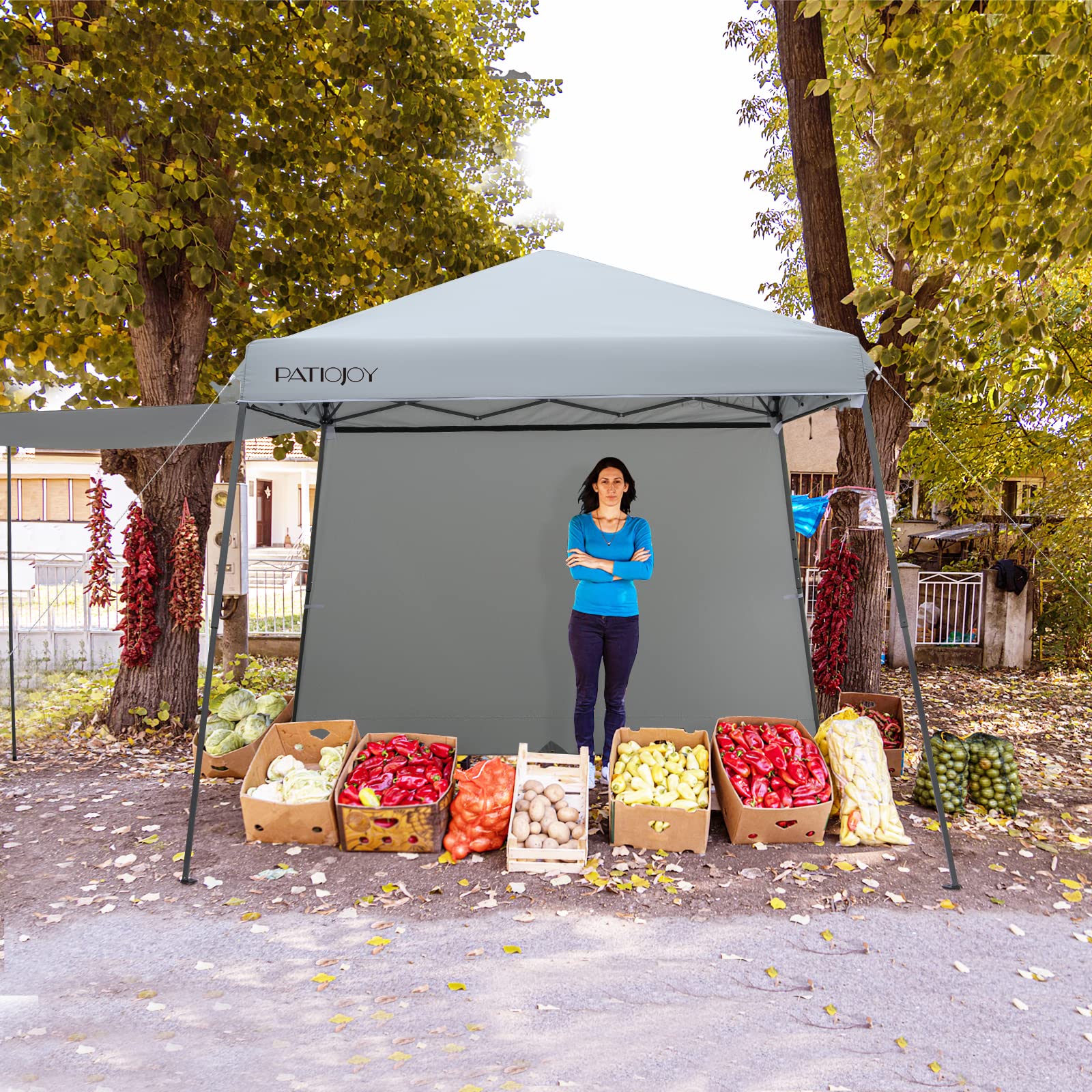 10x10 ft Pop Up Canopy with Dual Awnings - Tangkula