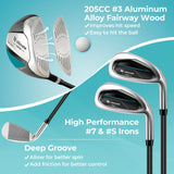 Tangkula Kids Golf Club Set Right Hand, Junior Complete Golf Club Set with 205CC #3 Fairway Wood & #7/#S Irons & Putter