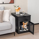 Tangkula Dog Crate Furniture, Decorative Dog Kennel End Table with Storage Drawer