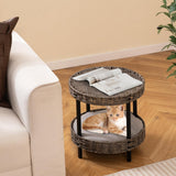 Tangkula 2-Tier Rattan Cat Nest