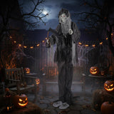 Tangkula 8.5 FT Halloween Animatronics Standing Grim Reaper with Sickle