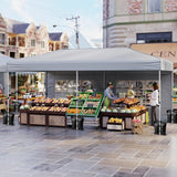 Tangkula 10x20 FT Pop Up Canopy with Center Lock UPF50+ Outdoor Tent with 6 Sidewalls