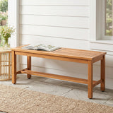 Tangkula Acacia Wood Outdoor Bench