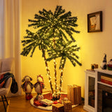 Tangkula 6FT Christmas Lighted Triple Palm Tree