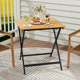 Tangkula 28-Inch Patio Folding Table Outdoor Portable Bistro Dining Table for Backyard Porch Balcony