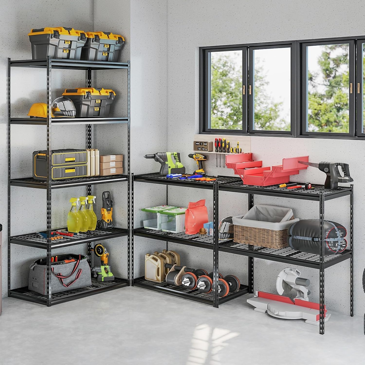 Tangkula 5-Tier Metal Storage Shelves(36"L x 18"W x 72"H)