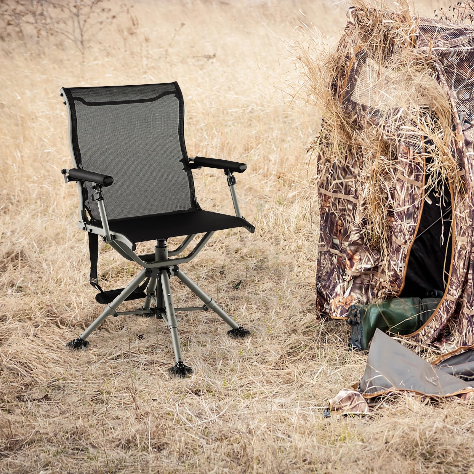 Tangkula Hunting Chair, 360 Degree Silent Swivel Blind Chair with