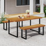 Tangkula 3 Pieces Patio Dining Table Set
