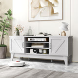 Tangkula Farmhouse Wood TV Stand for TVs Up to 65”