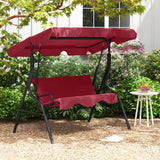 Tangkula 3 Person Porch Swing with Removable Cushion & Powder-Coated Steel Frame