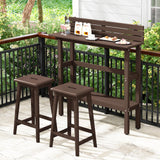 Tangkula Outdoor Bar Table, 48 Inch Patio Pub Height Table with Storage Shelf & Adjustable Foot Pads