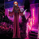 Tangkula 6 FT Halloween Animatronic Skeleton Girl with Book