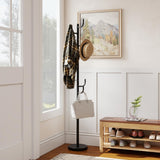 Tangkula Coat Rack Freestanding, Heavy Duty Metal Coat Tree with 8 L-Shaped Hooks & Adjustable Heights