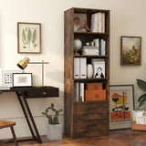 Tangkula 4 Shelf Bookcase with 2 Drawers