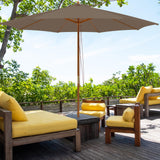 Tangkula 10FT Patio Umbrella, Outdoor Table Market Umbrella w/8 Wooden Ribs
