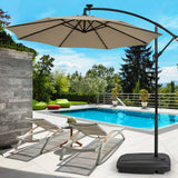 Tangkula Universal Offset Umbrella Base, Water & Sand Filled Heavy Duty Base with Cross Base & Wheels