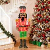 Tangkula 5 FT Lighted Christmas Nutcracker with Glitter Sword
