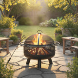 Tangkula Fire Pit for Outside Wood Burning