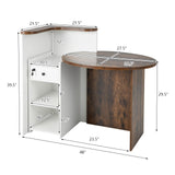 Tangkula Reception Desk, Front Counter Desk with Lockable Drawer & Adjustable Shelf