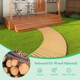 Tangkula Roll-Out Garden Pathway, 7 FT Wooden Garden Pathway w/Non-Slip Surface, Metal Wires with Plastic Sheath