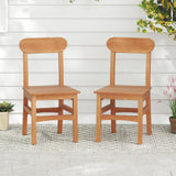 Tangkula Wooden Armless Dining Chair with Slatted Seat & Curved Backrest