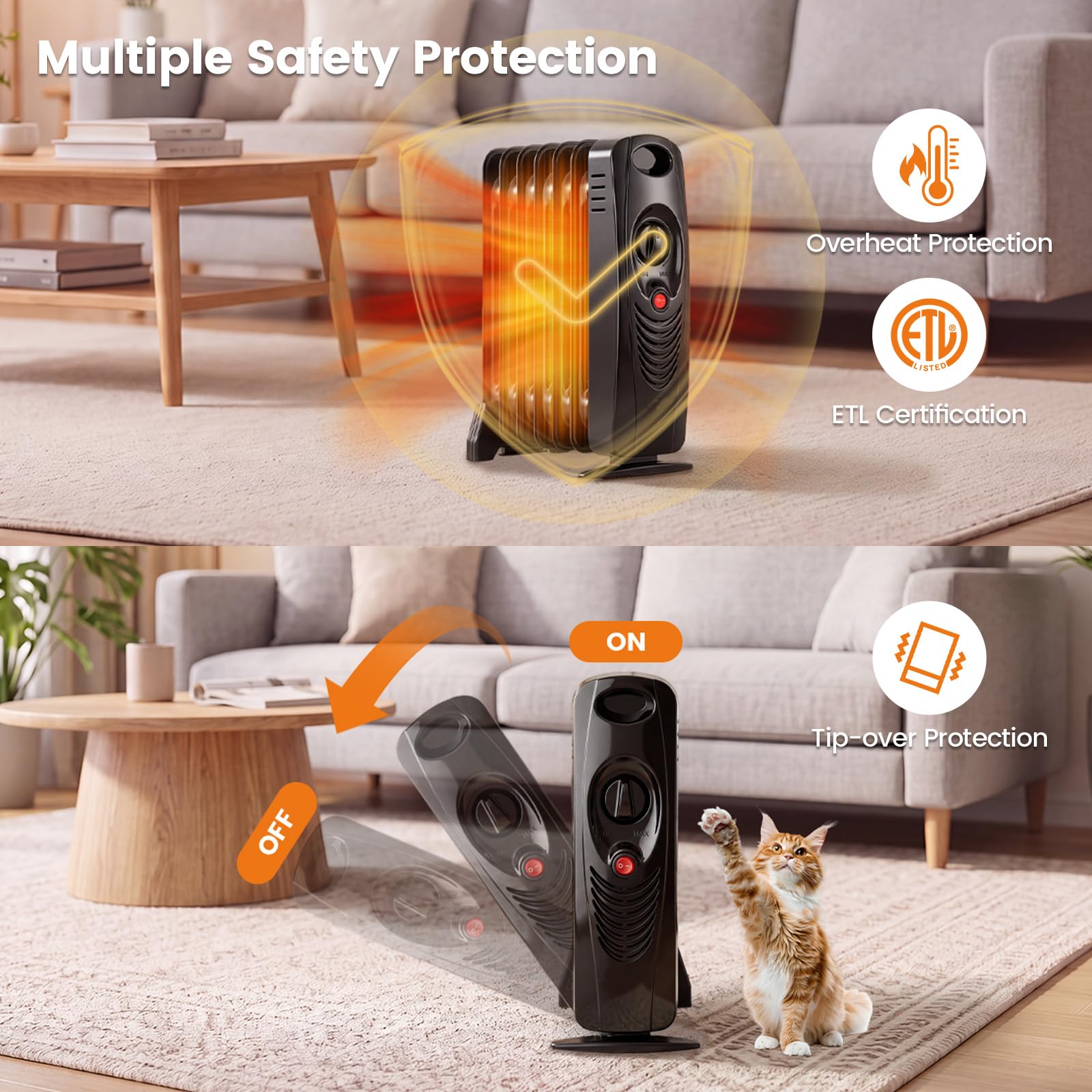 Tangkula Oil Filled Radiator Heater | 700W Portable Space Heater Radiator